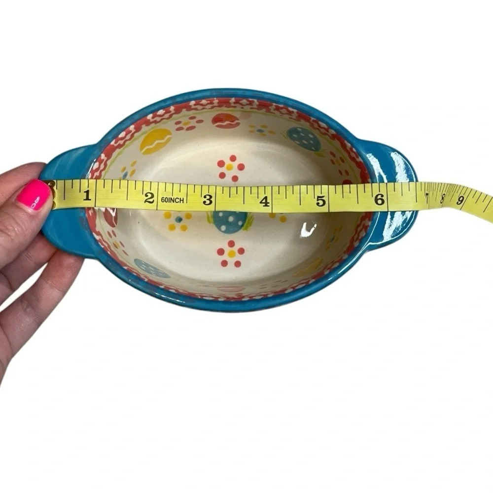 TEMP-TATIONS by Tara Old World Easter Egg Hunt Hand Painted CASSEROLE DISH